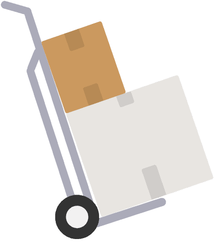 Moving boxes on a Dolly