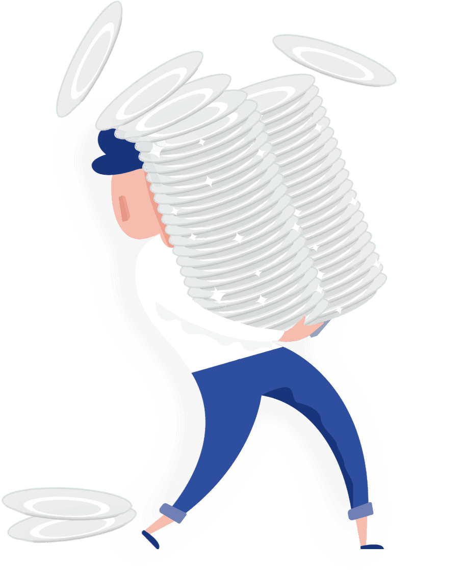 Man Carrying Plates
